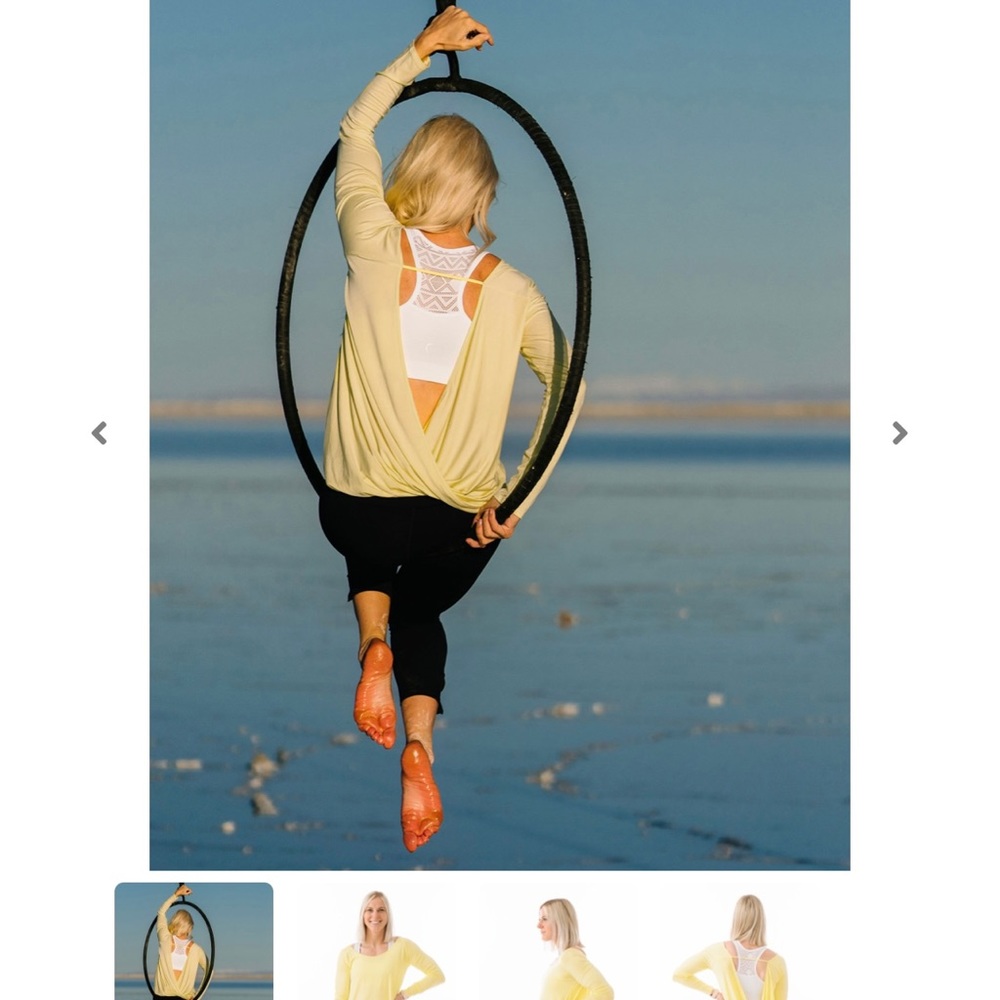 Zyia Yellow Namaste Long Sleeve ~XL~ NWT